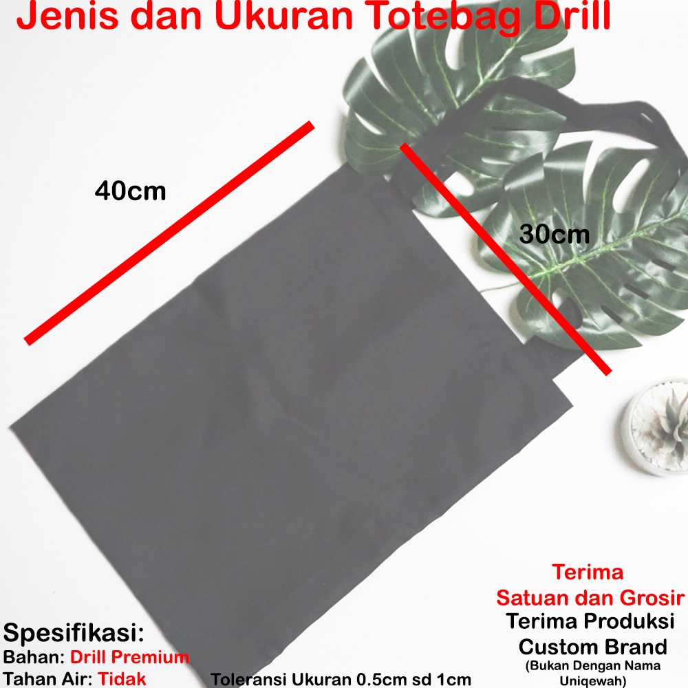 Sablon Totebag / Custom Totebag Drill/Twill Premium Sehari Jadi* (Full Color)