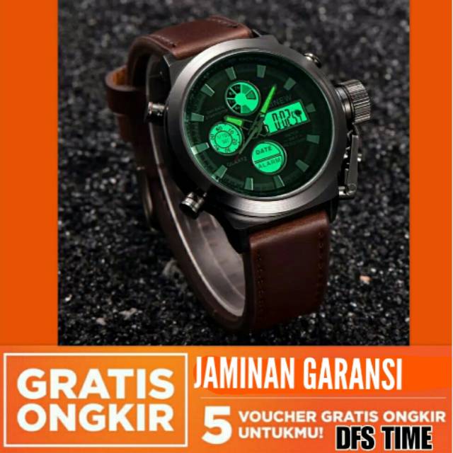 TERMURAH Jam Tangan Pria Original Army Militer Warna Cokelat Hitam