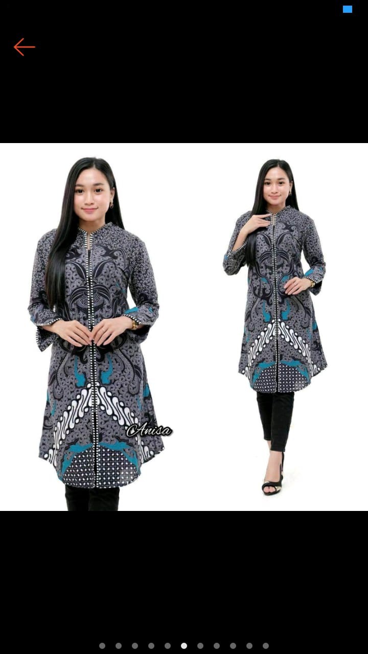 Tunik Batik Zipper Terbaru | Tunik Kekinian