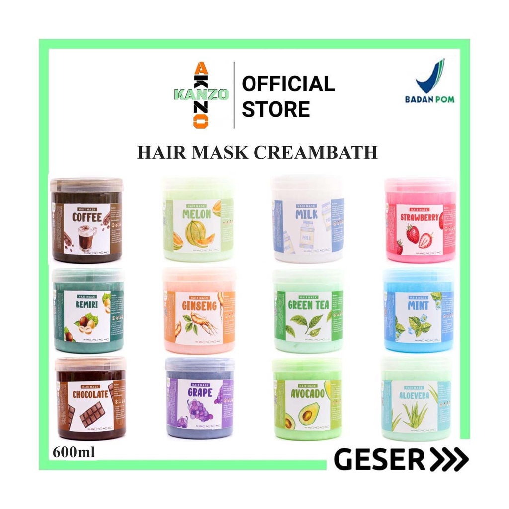 Kanzo - Hair Mask Creambath 600ml BPOM / Masker Rambut Hair Mask 600ml / Masker Rambut Creambath 600ml