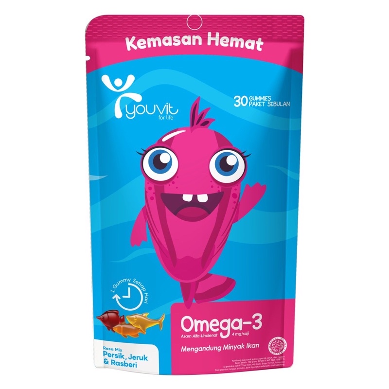 Youvit omega  anak pouch 30pcs