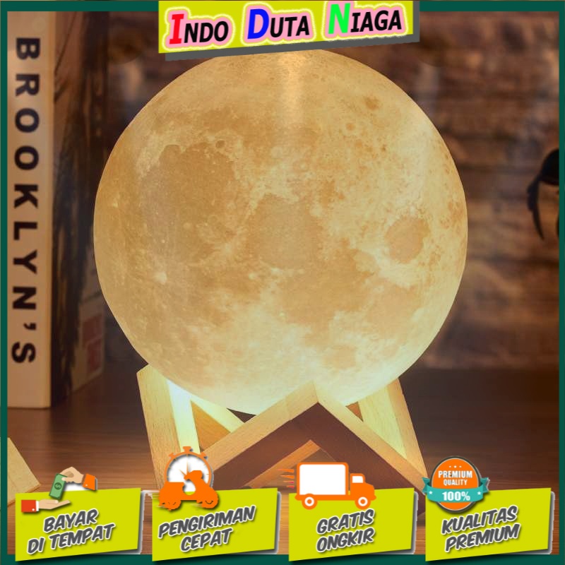 TaffLED Lampu Tidur 3D Printed Moon Night Light Lamp 12 cm - ROX-05