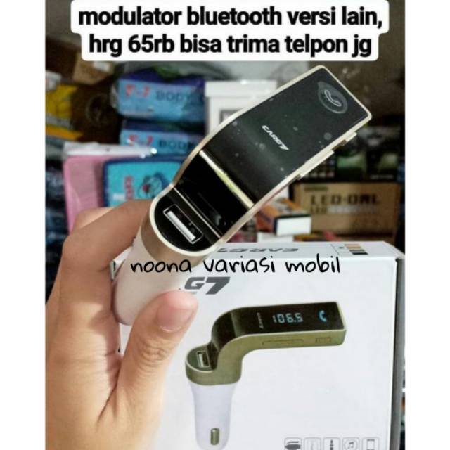 modulator bluetooth modulator fm bluetooth g7 charger mobil flashdisk bisa angkat telpon