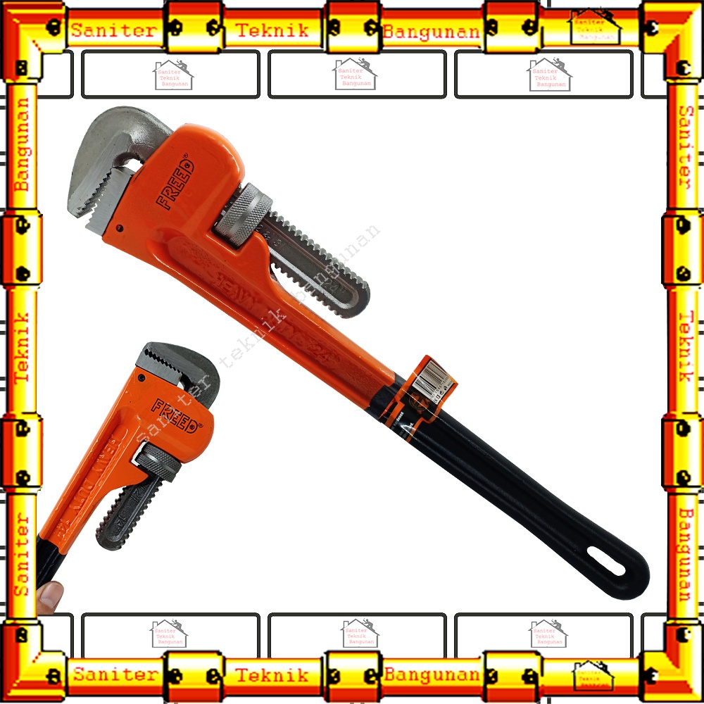 Kunci Pipa Gagang Lapis Karet Ukuran 24&quot; Inch Heavy Duty Pipe Wrench Freed