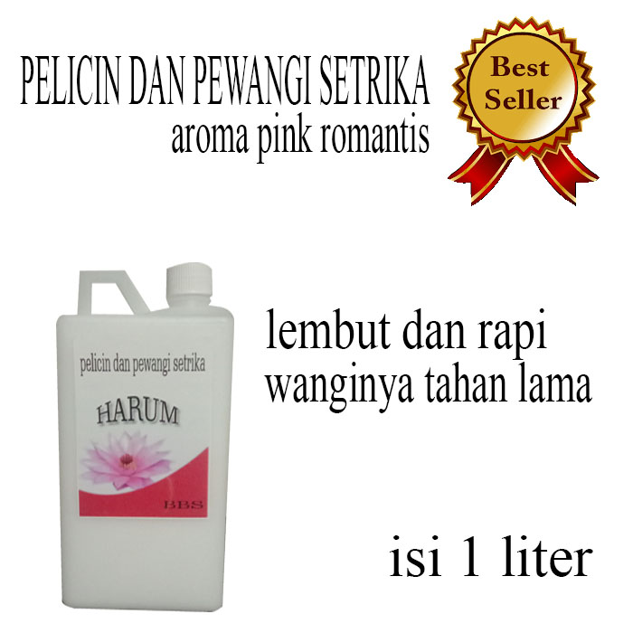 pelicin setrika dan pewangi pakaian aroma pink romantis/dony red isi 1 liter