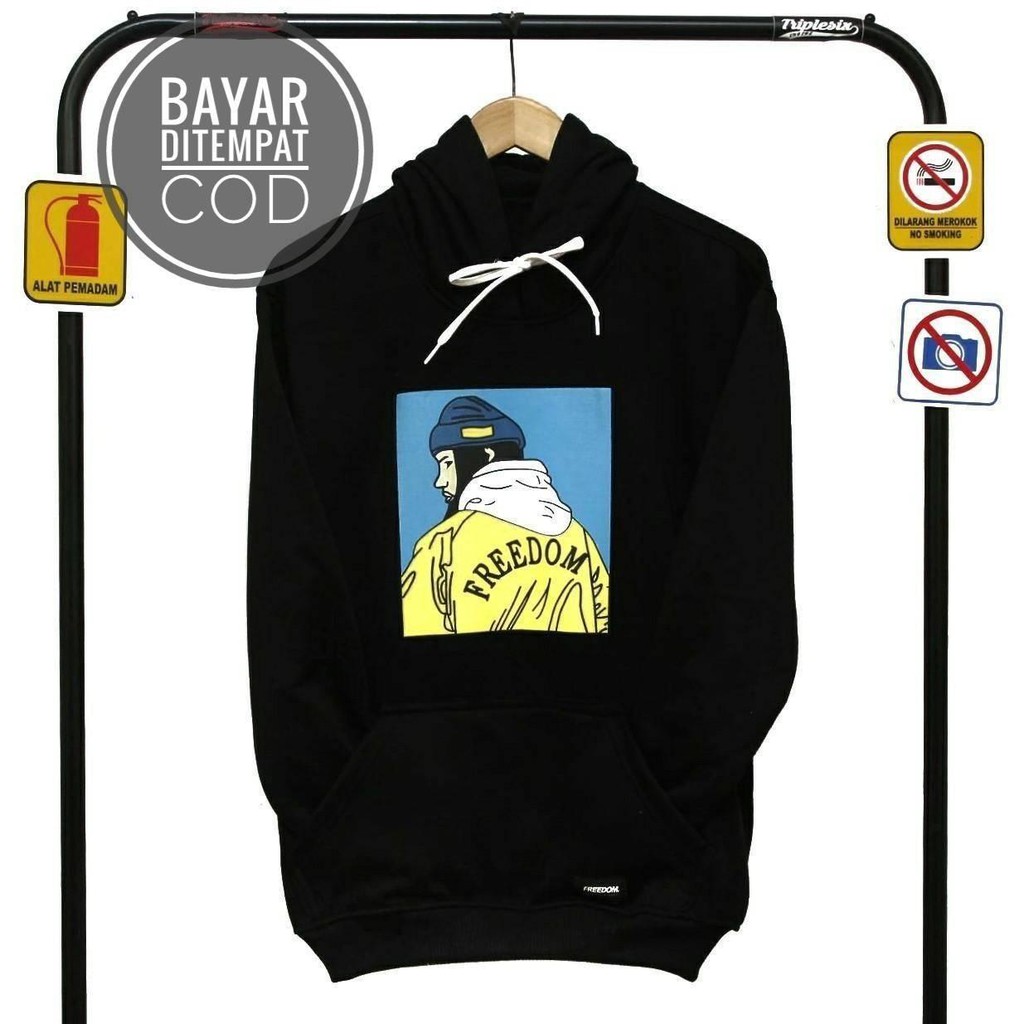 JAKET FREEDOM HITAM UNISEX PREMIUM