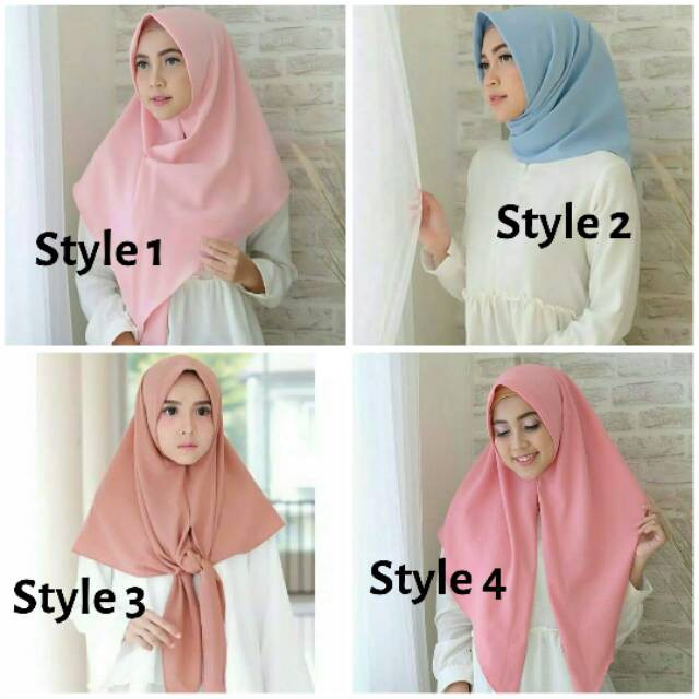 BEST SELLER! Kerudung Hijab Segitiga Instan Diamond Stretch SILASTORE