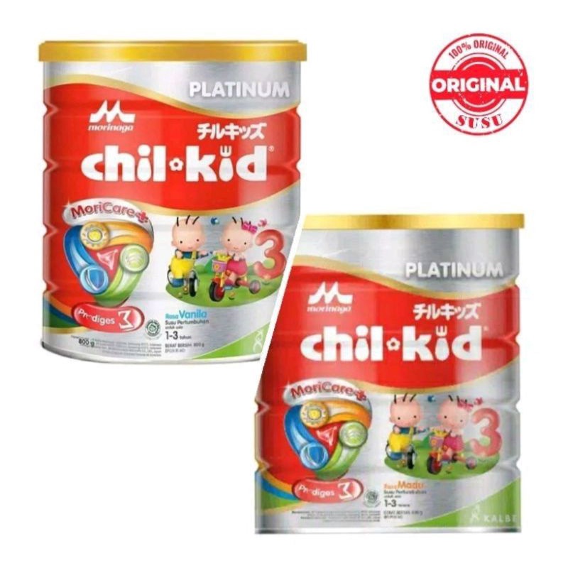 Chilkid Platinum Morinaga Tahap 3 Rasa Vanila Madu 800gr Kaleng Usia 1-3 Tahun Susu Formula Lanjutan
