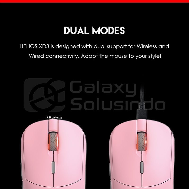 Fantech XD3 HELIOS Wireless Gaming Mouse - Pink