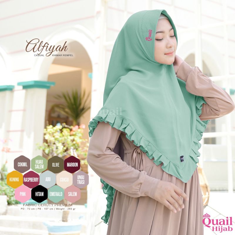 Alfiyah Casual Khimar Rempel Original Quail Hijab