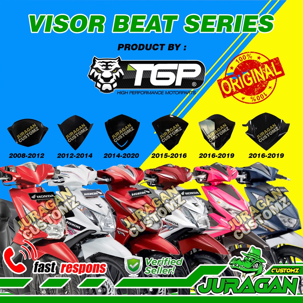 Visor Beat TGP Original  Aksesoris Honda Variasi Sepeda Motor Matic Beat karbu injeksi FI 2008 2012 