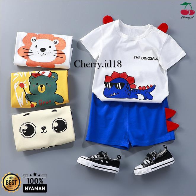 Cherry COD Setelan Baju Anak Motif 3D / Pakaian Anak / Baju Anak Laki Laki / Baju Anak Perempuan