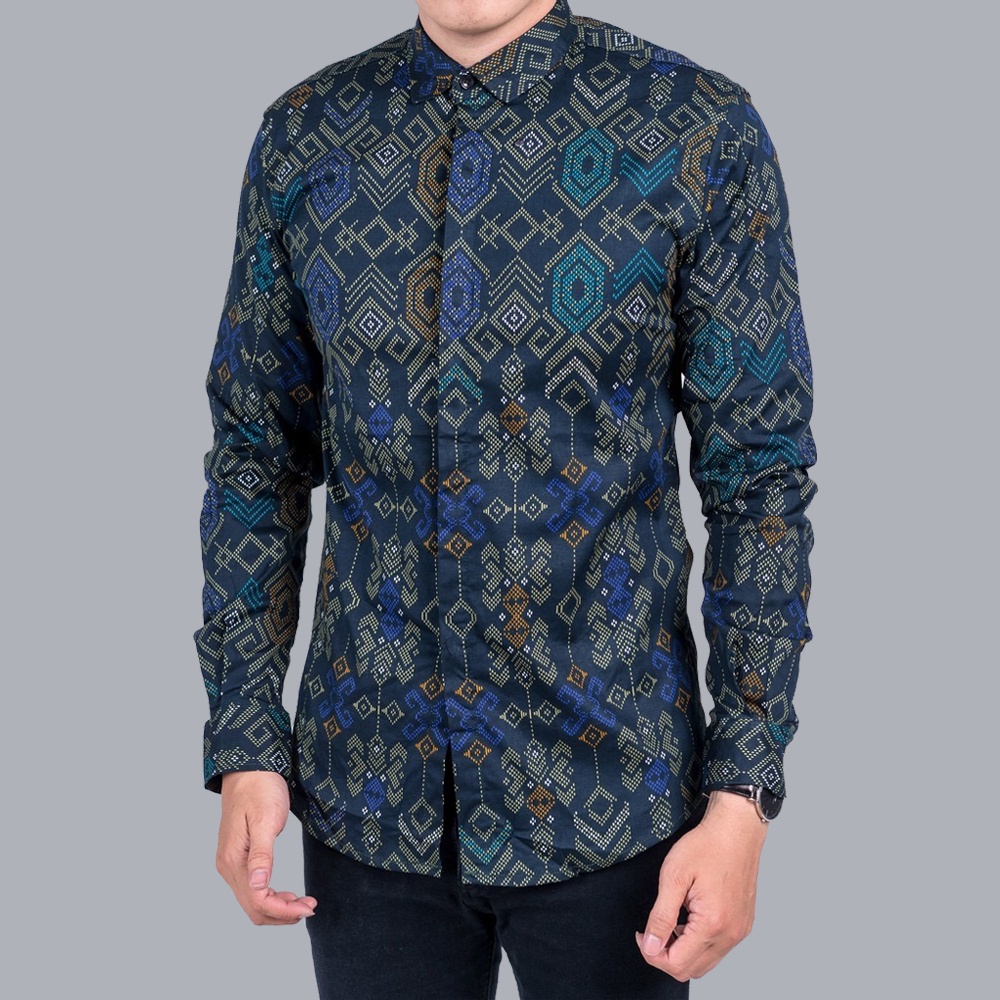 Kemeja Batik Songket Pria Lengan Panjang Batik songket pria casual