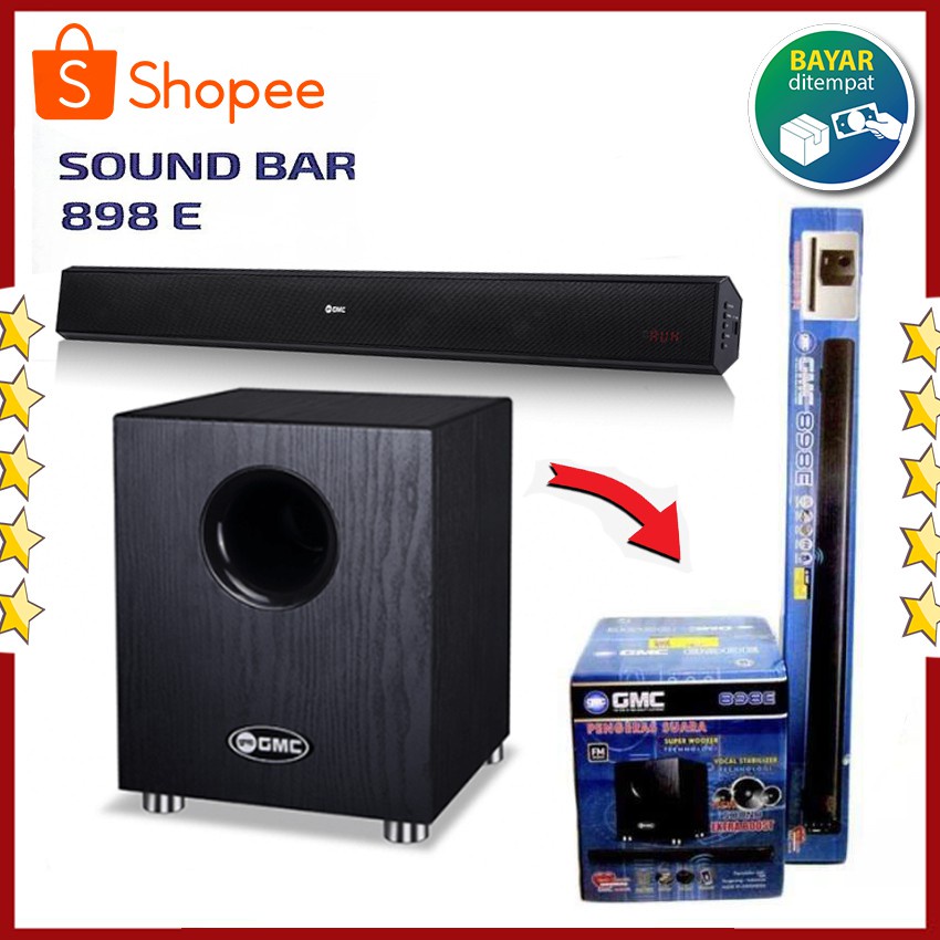 SOUNDBAR GMC 898E WITH BLUETOOTH Suara Keras,Ngebass,