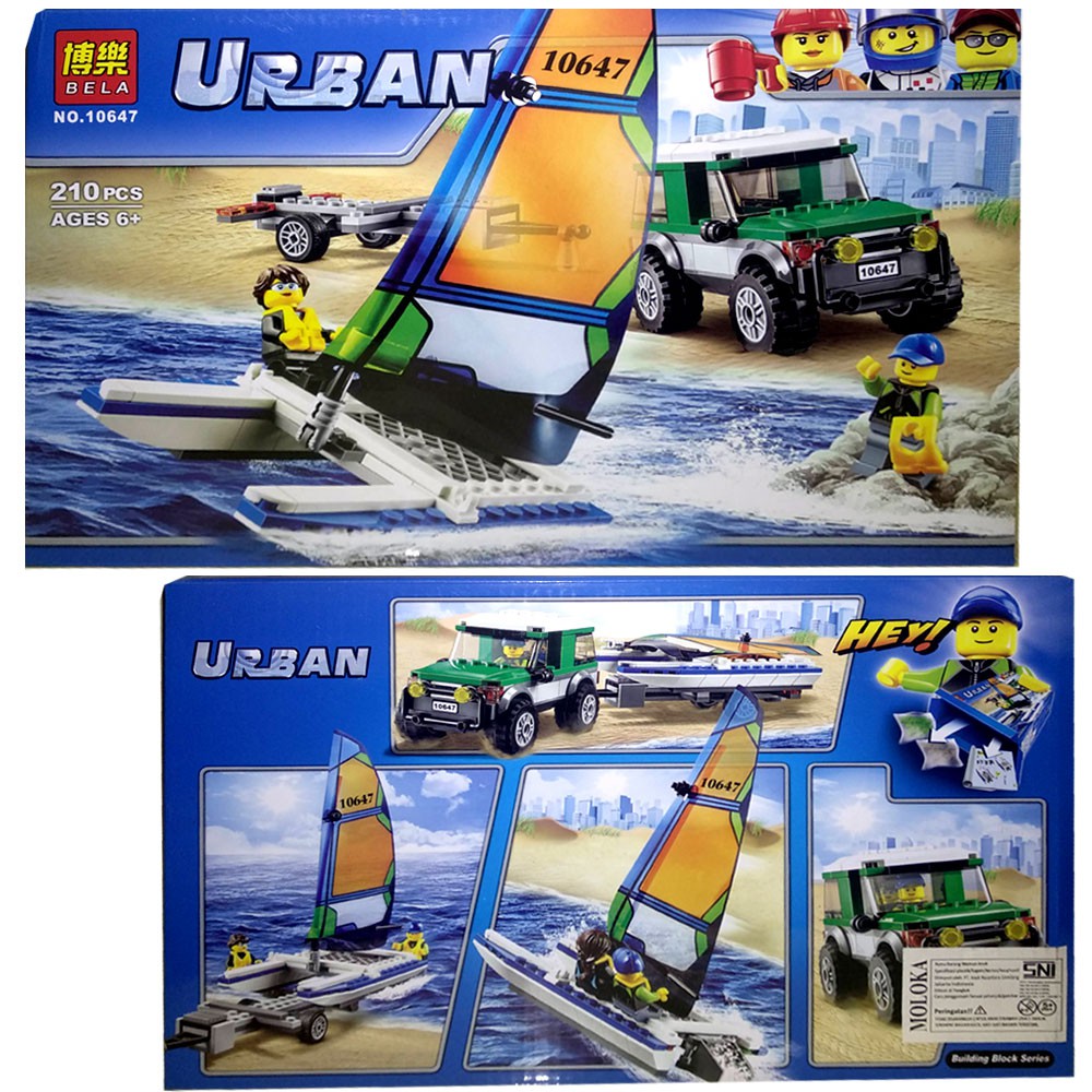 Brick Bela Urban 10647 Mobil Boat Perahu Layar