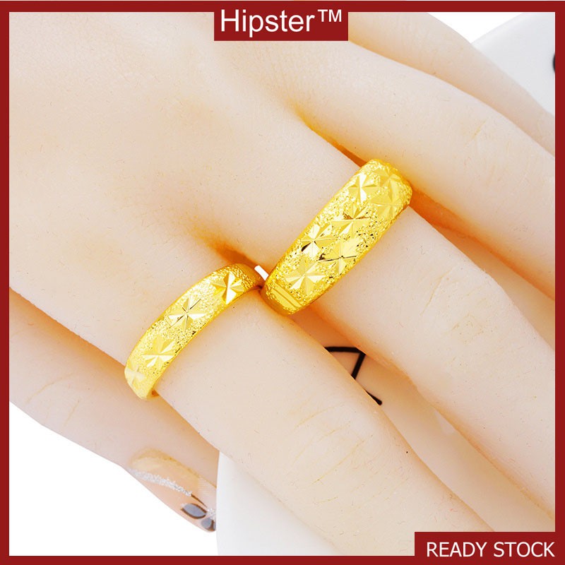 New Ethnic Style Embossed Starry Couple Adjustable Romantic Ring