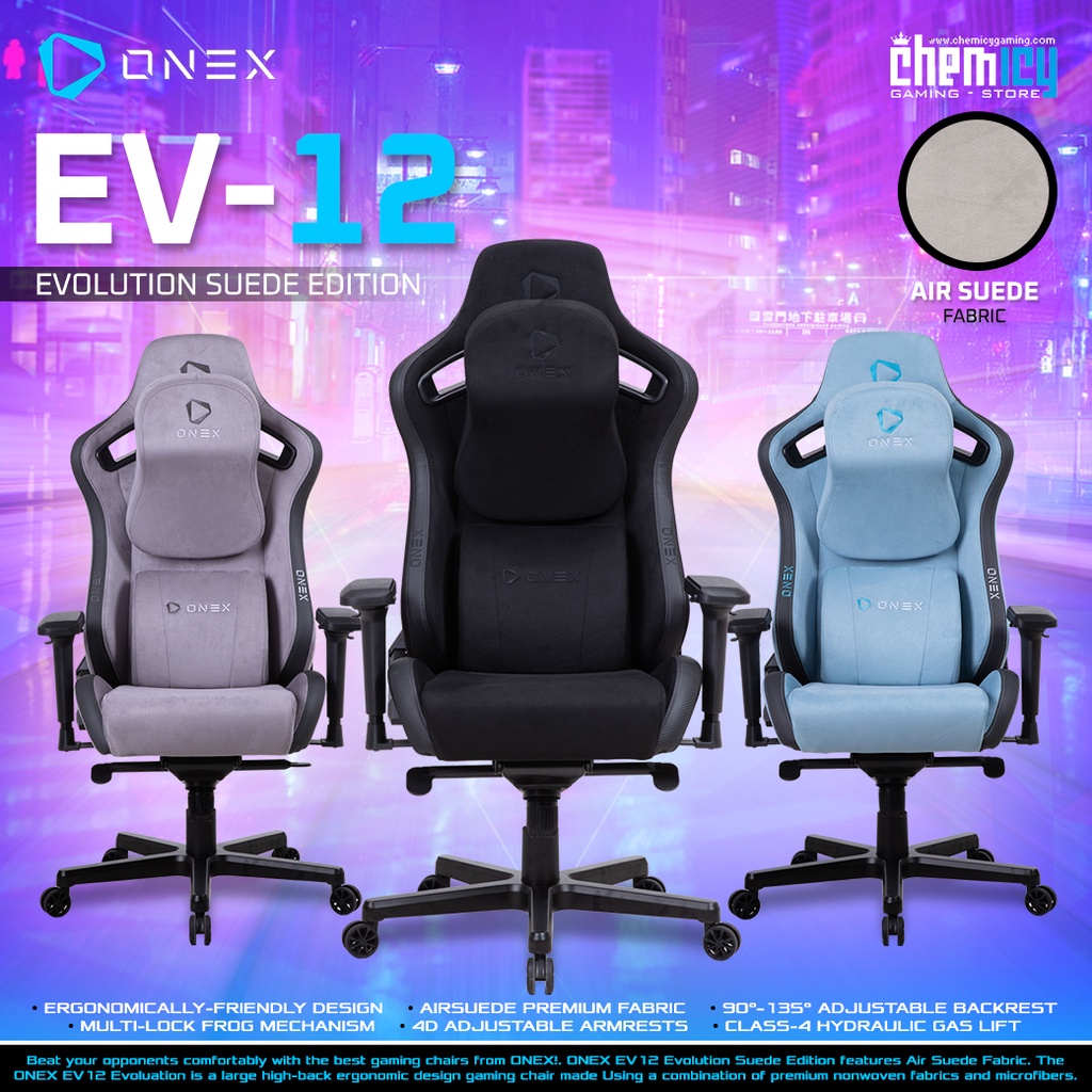 OneX EV12 / EV-12 Evolution Suede Edition Gaming Chair / Kursi Gaming