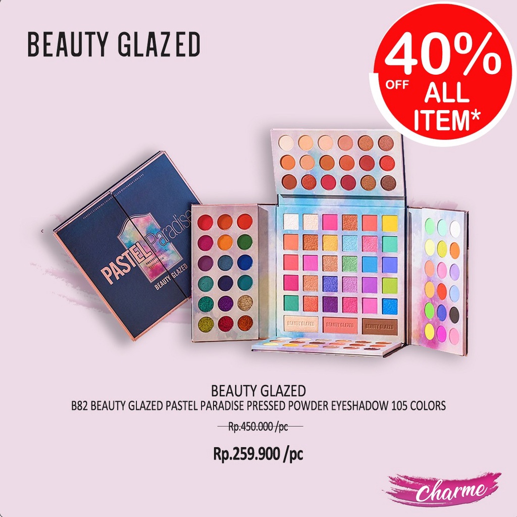 (READY) Beauty Glazed Pastel Paradise Pressed Eyeshadow 105 Colors B82 B 82