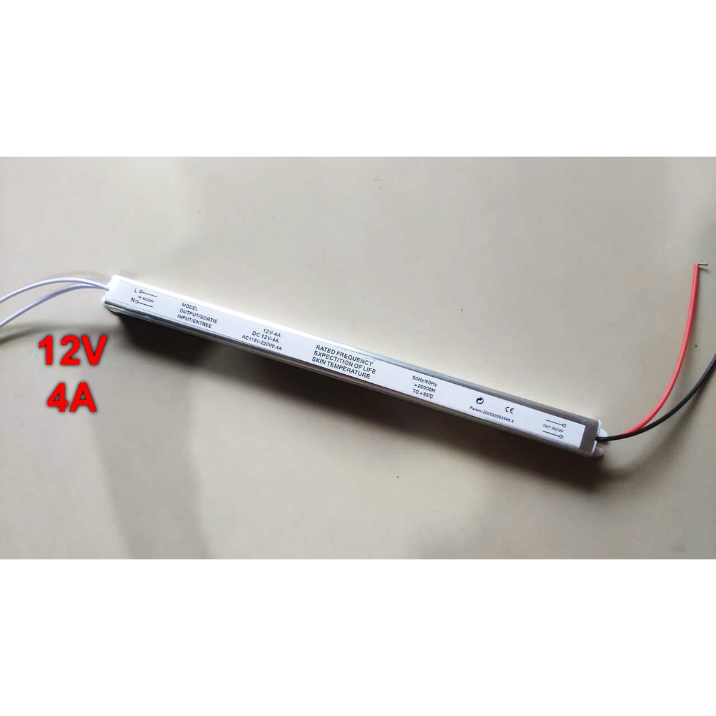 Power Supply Switching 12V 4A Body Slim Tipis Panjang