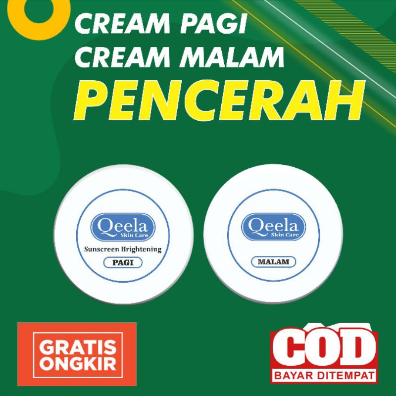 Qeela Skincare - Krim Pencerah Wajah BPOM untuk Pria dan Wanita paling laris / Cream Wajah Whitening