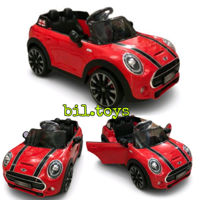 Mobil Aki Anak PMB M7188 Mainan Model Mini Cooper M-7188 Remote Control Bluetooth