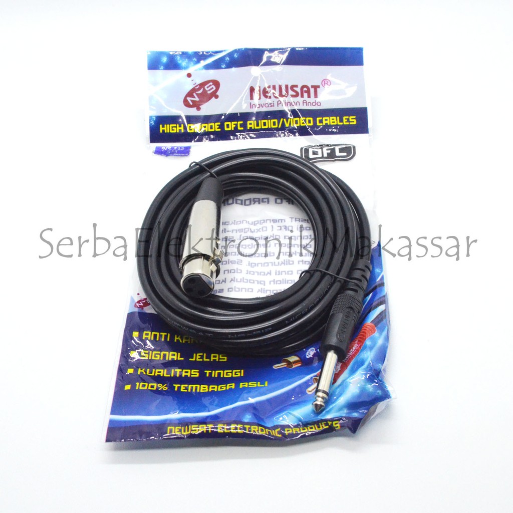 Kabel Microphone 5Meter 10Meter 15Meter Newsat Hitam