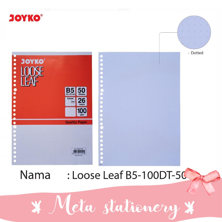 

Loose Leaf / Kertas Binder B5 100DT-50 (dotted)