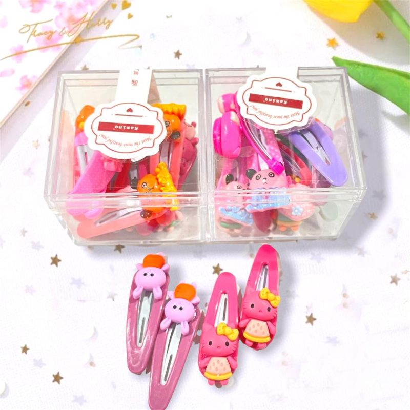 12PCS / SET JEPIT RAMBUT ANAK SET TERMURAH FREE BOX / JEPITAN RAMBUT ANAK MOTIF KARAKTER KARTUN