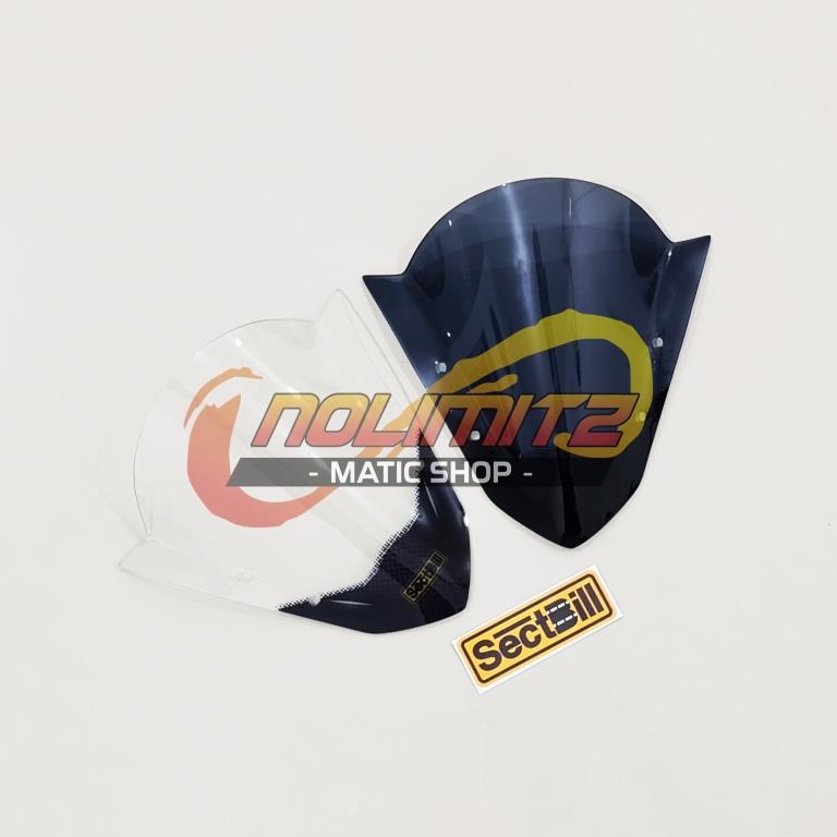 Visor Windshield Tameng Batok Depan Sectbill Carbon Sporty Aerox 155