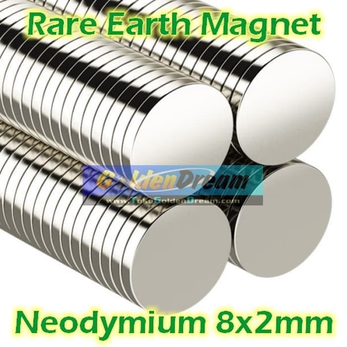 Strong Magnet Neodymium 8x2mm Silinder diameter 8 tebal 2 mm N52 PROMO Original Quality