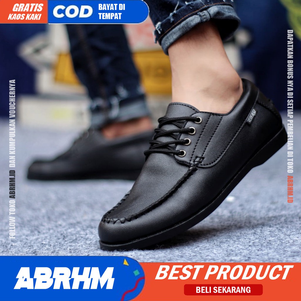 ABRHM X MONZ Sepatu Kasual Pria Sepatu Pria Casual Kulit Pu Sepatu Kerja Cowo/Cowok Ori Santai SepatuSemi Formal Kuliah Kondangan Gaya keren Kekinian Murah Terlaris