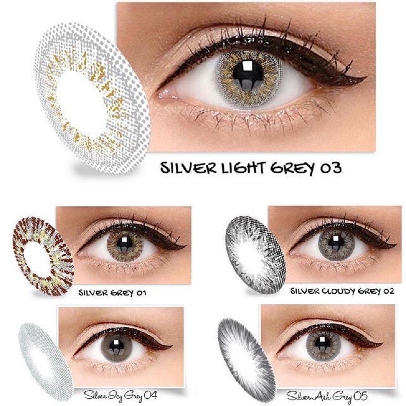 Softlens ICE SILVER - X2 Exoticon | Normal &amp; Minus 0.50 - 2.50 + FREE LENSCASE - KASIMURA