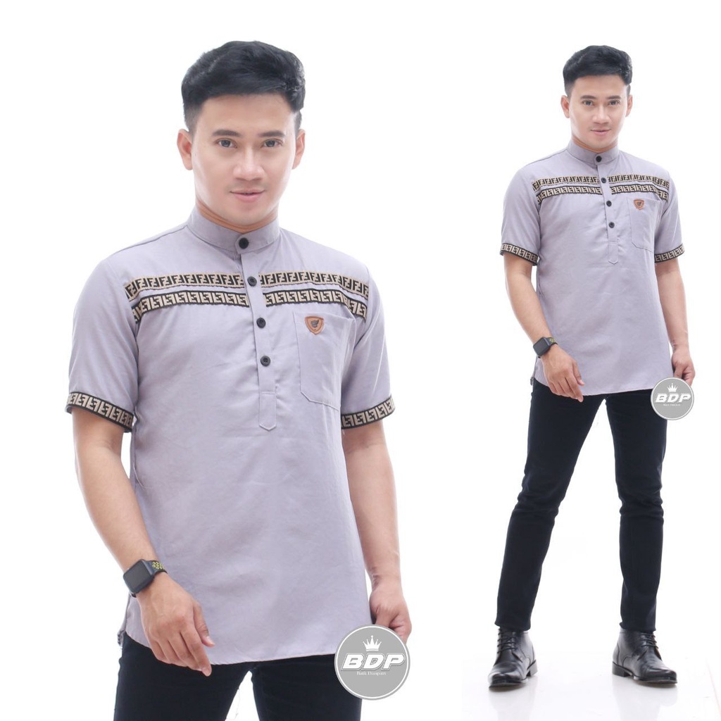 Baju Koko Kurta Dewasa Lengan Pendek Bahan Toyobo Tebal Dan Adem M L XL XXL XXXL