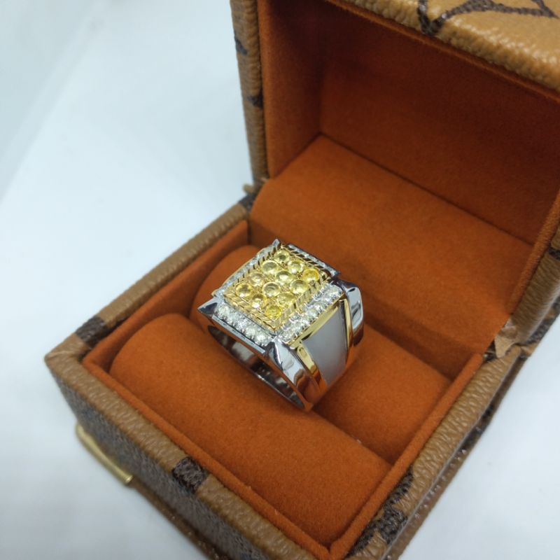 cincin berlian eropa dan batu yellow shappire ( yakut ) + memo