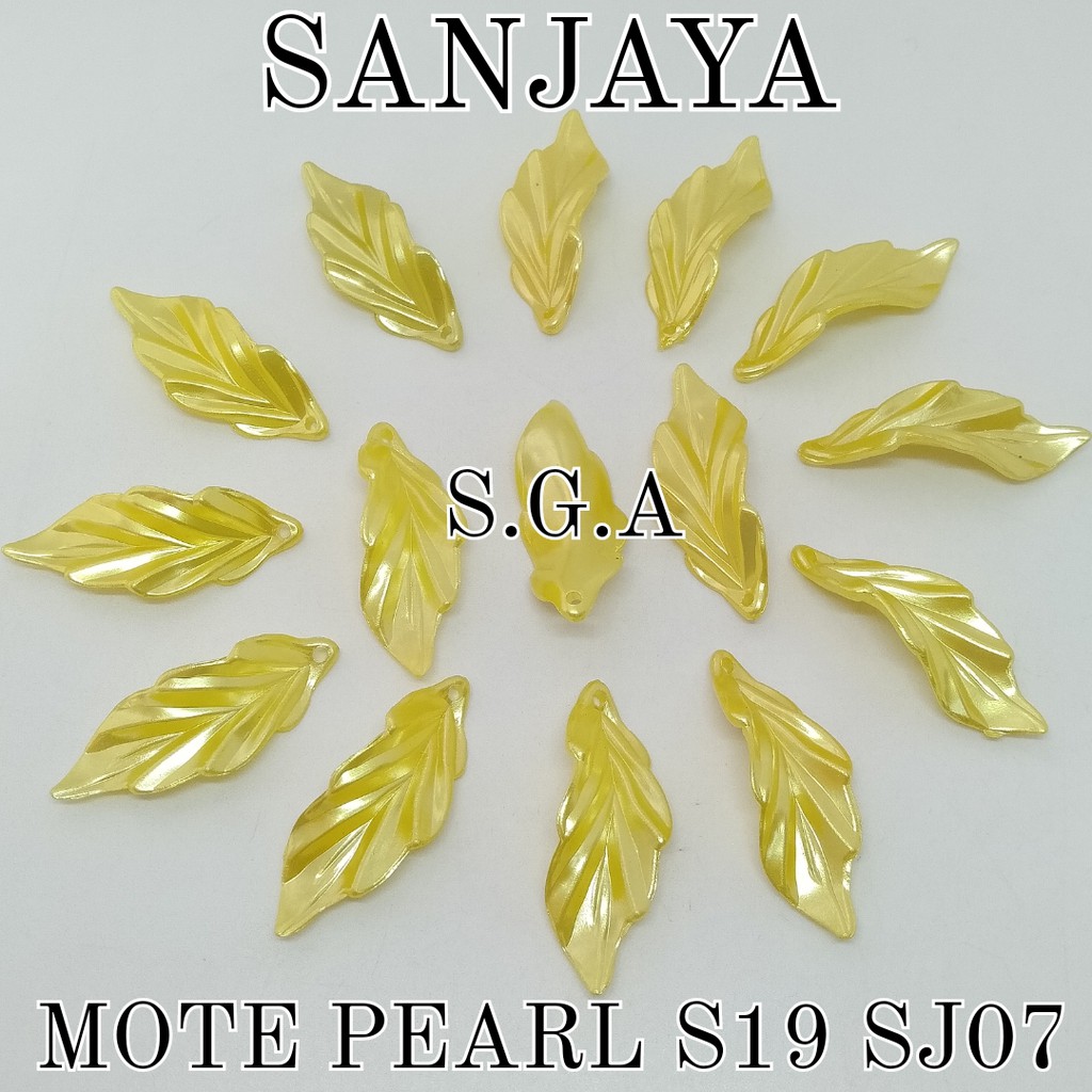 MOTE PEARL / MANIK DAUN AKRILIK / MANIK PEARL DAUN / MOTE PEARL DAUN S19