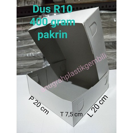 

Dus R10 400 gram pakrin dus kotak nasi putih polos uk. 20