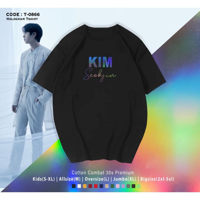 KAOS HOLOGRAM BTS ALL MEMBER/T-SHIRT NAMA HOLOGRAM BTS