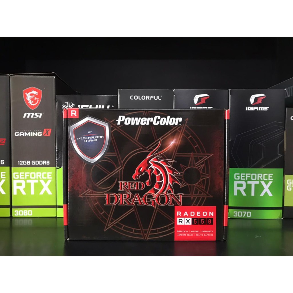 POWERCOLOR RX 550 RED DRAGON 4GB DDR5 VGA CARD RADEON