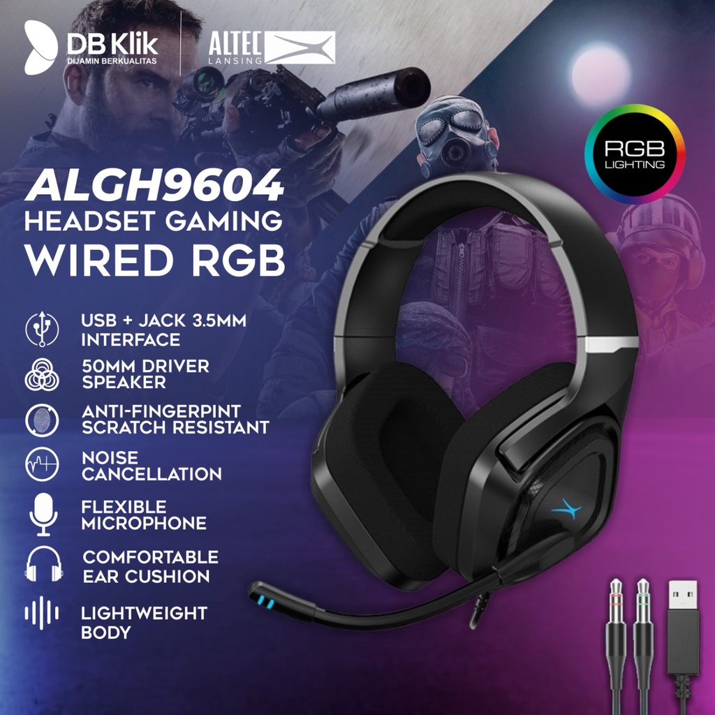 Headset Gaming ALTEC LANSING  ALGH-9604 Wired RGB 3.5mm - ALTEC ALGH9604