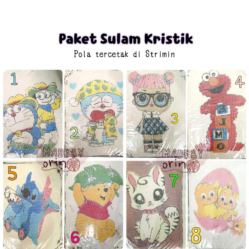 Part 1 Paket Kristik Paket Sulam Kristik Printed Strimin Pola Sulam Kristik Paket Sulam Pemula Shopee Indonesia