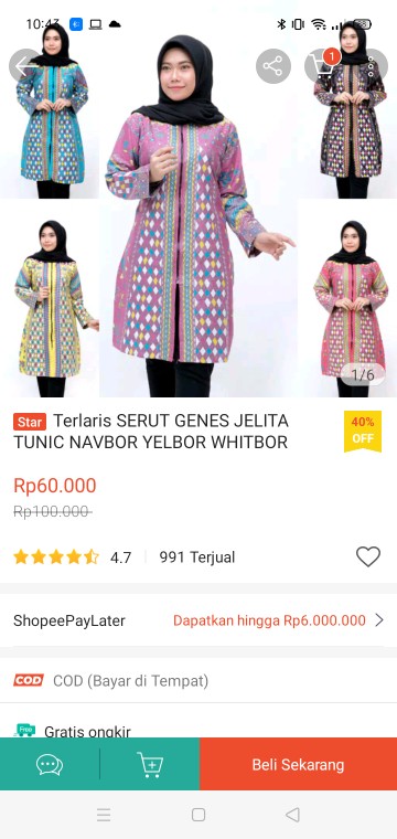 Terlaris Serut Genes Jelita Tunic Navbor Yelbor Whitbor Creambor Tunik Batik Modern Hrb030 Dolbi Dob