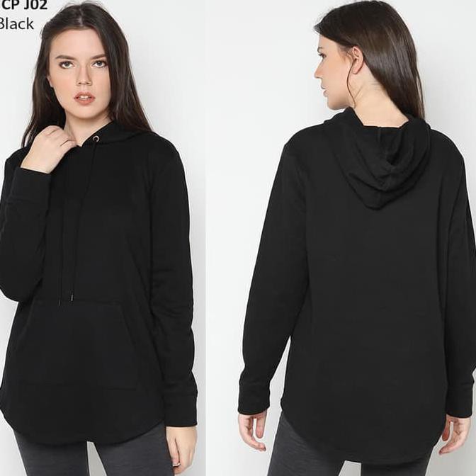 PRODUK TERBARU HOODIE JAKET JUMPPER SWEATER WANITA HITAM POLOS BRANDED SISA EKSPOR BAHAN HALUS