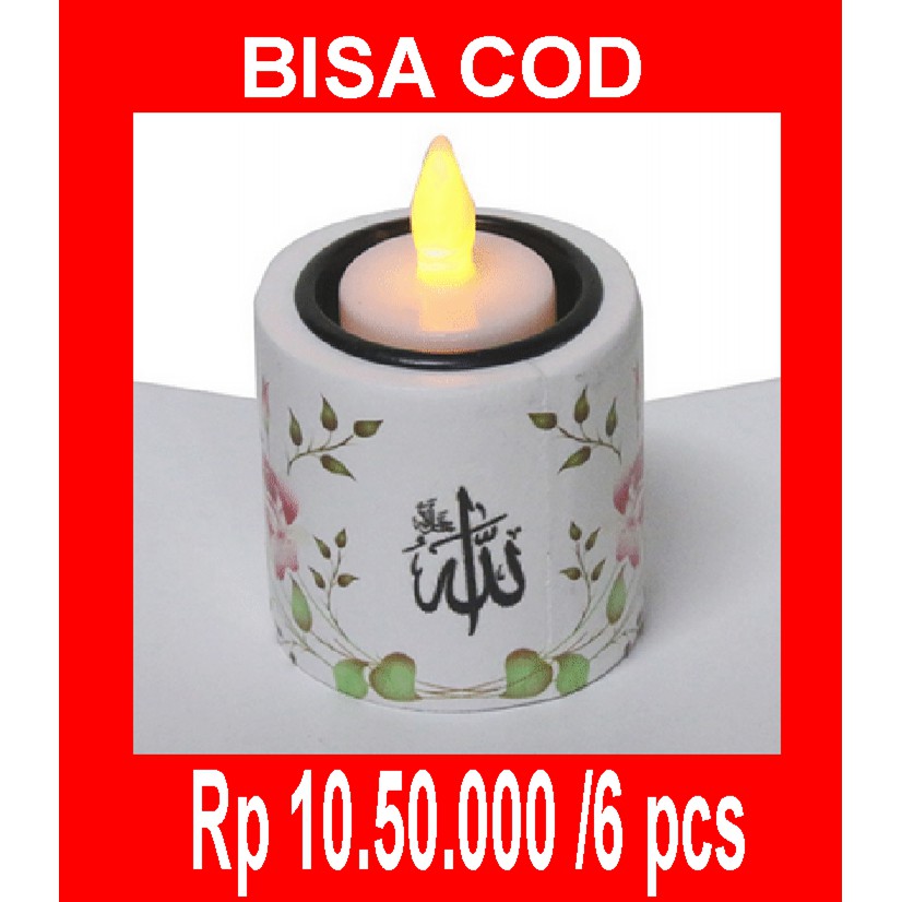 Hiasan Lilin Elektrik Led Allah Muhammad MEWAH