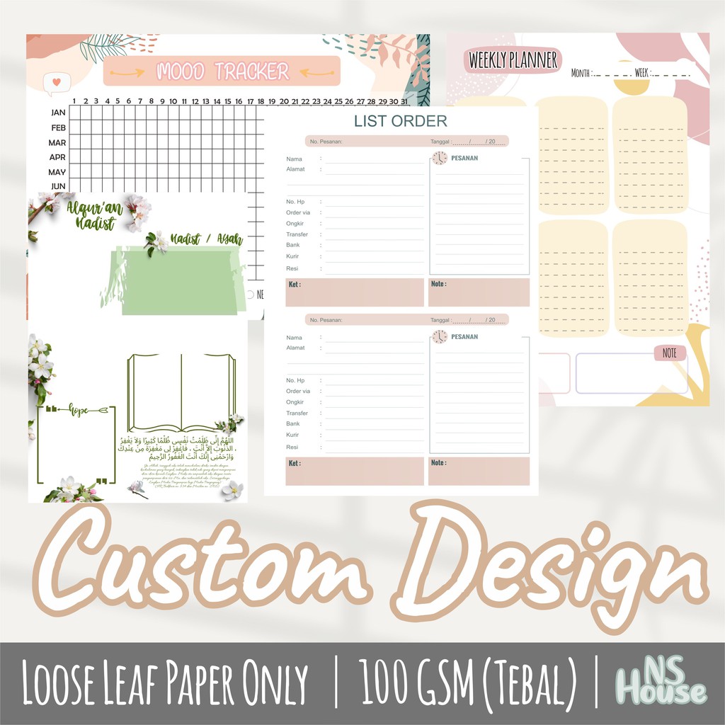 

Custom Design - Binder Loose Leaf A5 & B5 - Paper Only