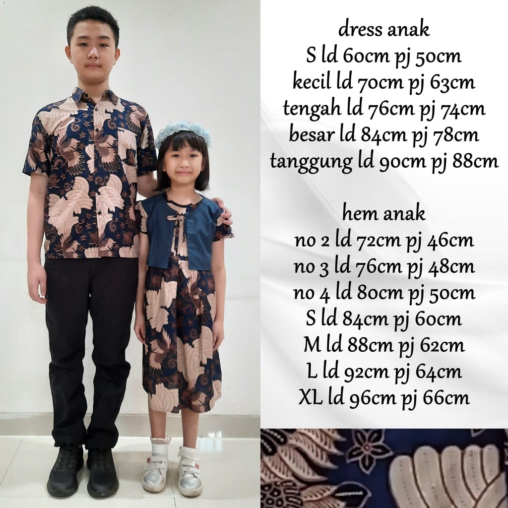 BATIK COUPLE KELUARGA SARIMBIT PASANGAN MUDA AYAH IBU ANAK  PREMIUM FAMILY JUMBO MODERN MURAH KEKINIAN TERBARU TUNIK DRESS SHEILA BIRU CAMISOLA CLOTHING