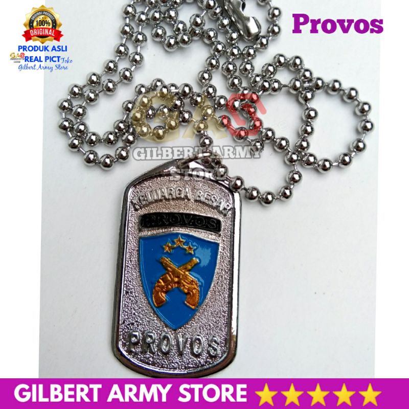 GILBERT ARMY STORE Grosir Kalung Provos Terbaru titanium cor anti karat MIiliter Neclace assesoris Kalung Pria Dog Tag