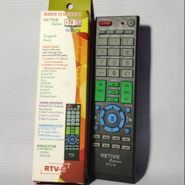 REMOTE TV UNIVERSAL RETIVE RTV-6