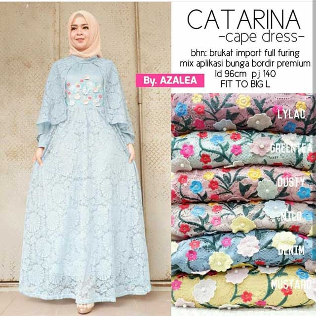 CATARINA BRUKAT MAXY SERI@138 ECER@148 Matt Brukat Import, Aplikasi Renda, Full Furing jersey Super