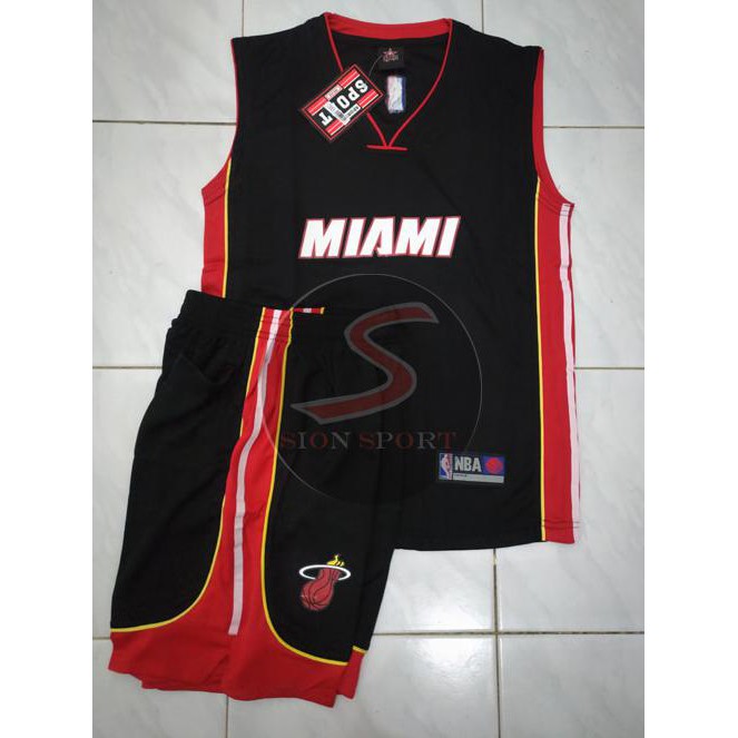Setelan Jersey Baju Basket Anak Nba Impor - Miami Heat