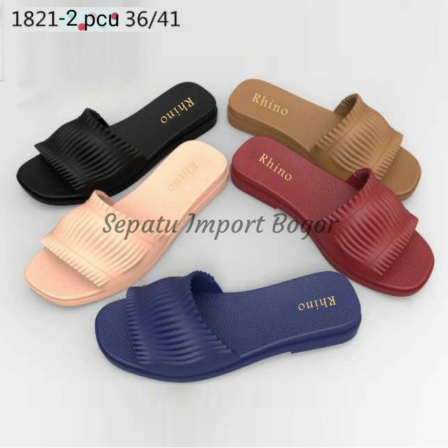  Sandal  Jelly  Ruffle Kerut 1821 2 Sandal  Selop  Wanita  